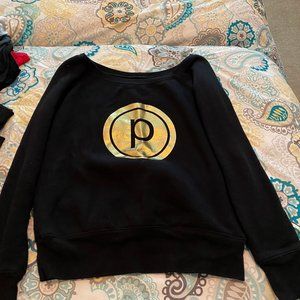 Pure Barre off-shoulder sweatshirt